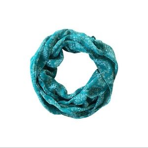 Teal/Green Floral Scarf Lightweight
